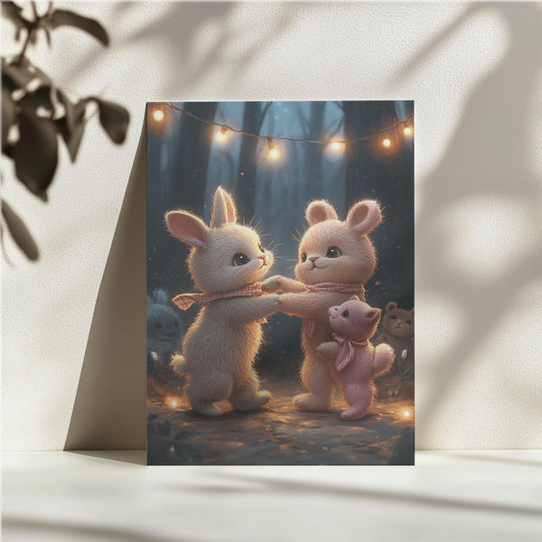 Bunnies Dancing at Night