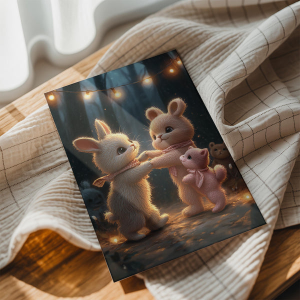 Bunnies Dancing at Night