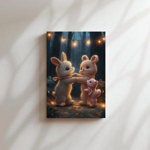 Bunnies Dancing at Night