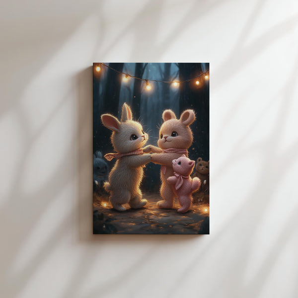 Bunnies Dancing at Night