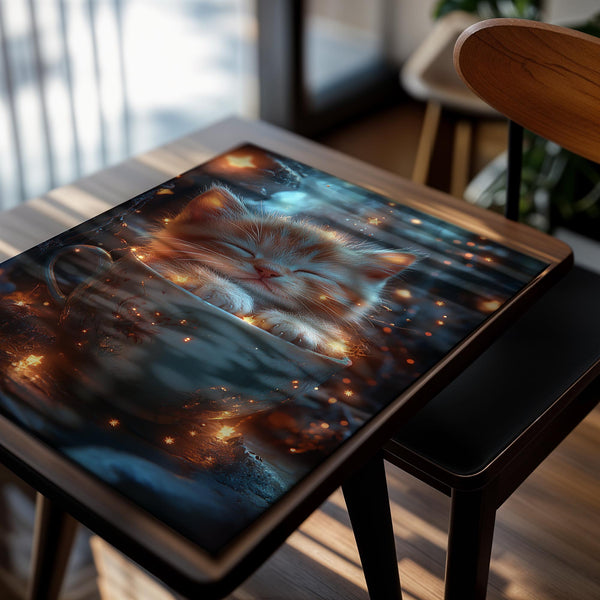 Kitten in Teacup with Stars