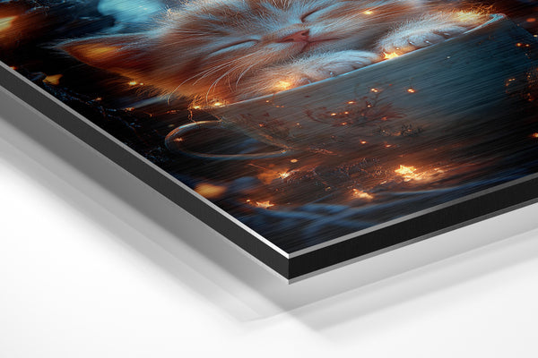 Kitten in Teacup with Stars