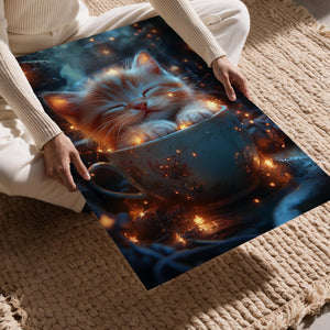 Kitten in Teacup with Stars