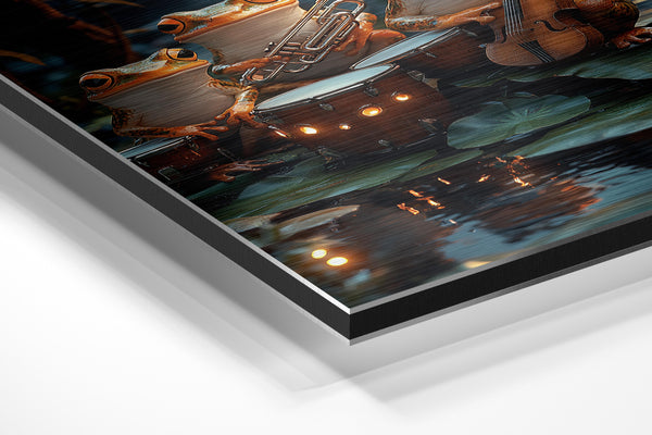 Frog Musicians on Lilypad