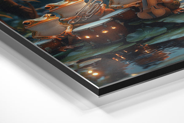 Frog Musicians on Lilypad