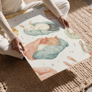 Sleeping Animals in Blankets