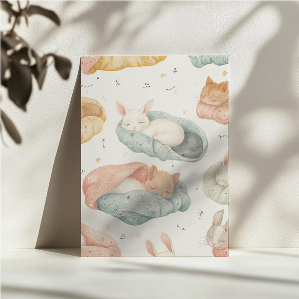 Sleeping Animals in Blankets