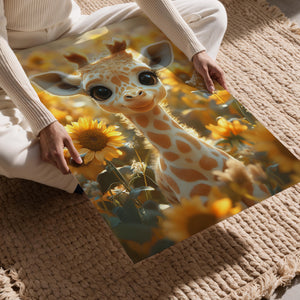 Sunflower Giraffe Portrait