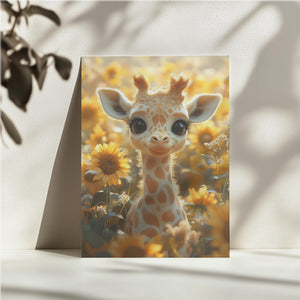 Sunflower Giraffe Portrait