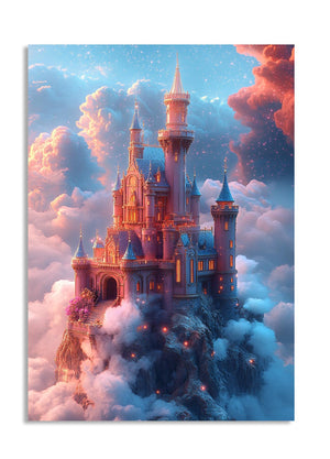 Fantasy castle in the clouds with a magical atmosphere, as a premium aluminum metal print from GoMetalPrint.