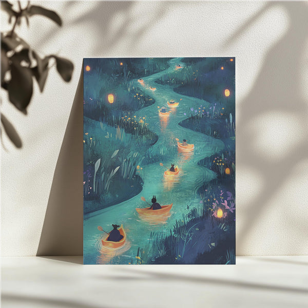 Glowing River Paddlers