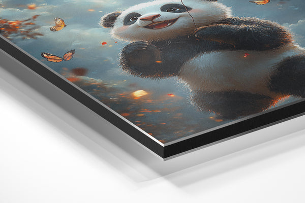 Panda with Orange Kite