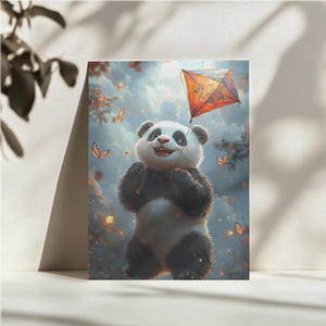 Panda with Orange Kite