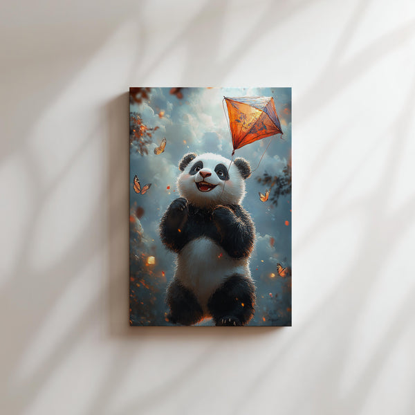 Panda with Orange Kite