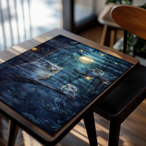 Owls in Moonlit Forest