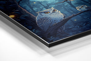 Owls in Moonlit Forest