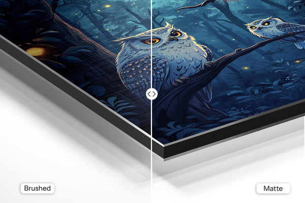 Owls in Moonlit Forest