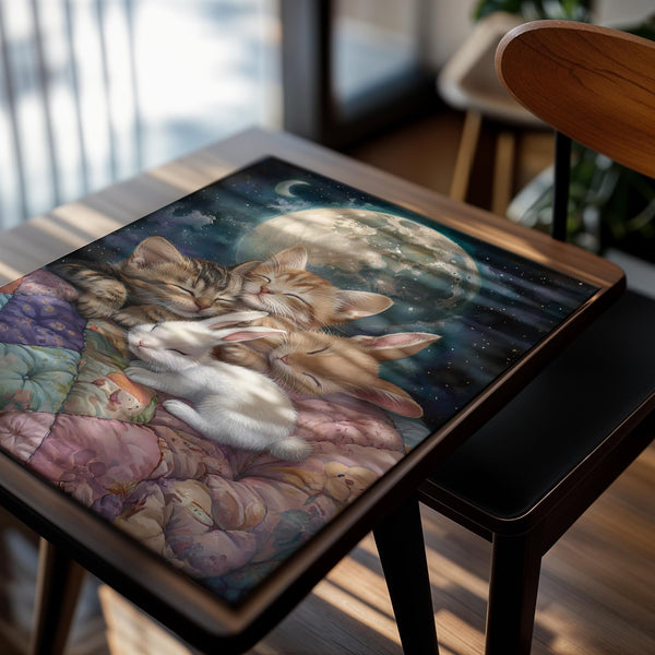 Kittens and Bunnies Moonlit