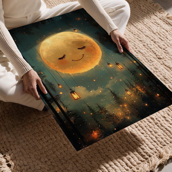 Smiling Moon in Forest