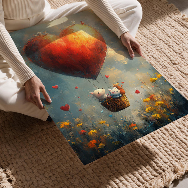 Animals in Heart Balloon