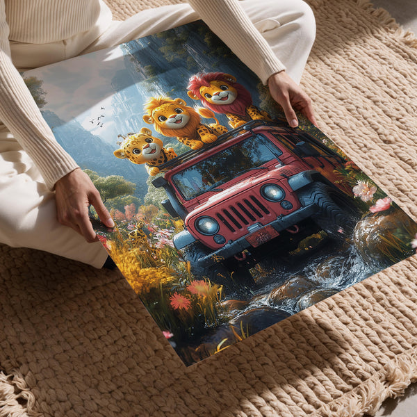 Safari Lions on Jeep