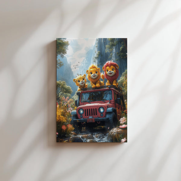 Safari Lions on Jeep