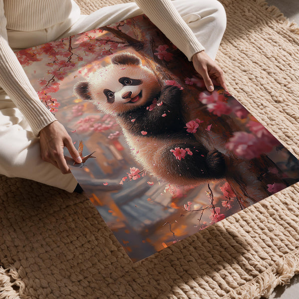 Panda with Sakura Blossoms