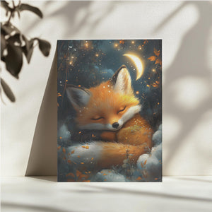 Sleeping Fox Under Moon