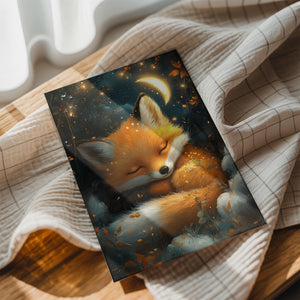 Sleeping Fox Under Moon