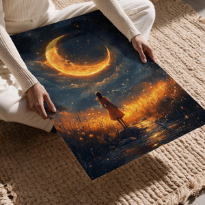 Girl and Crescent Moon