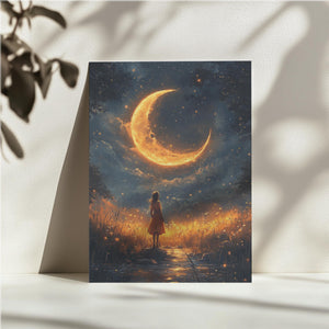 Girl and Crescent Moon