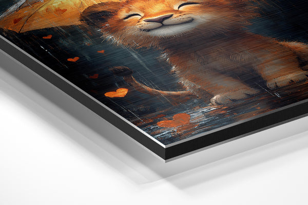 Lion Cub with Heart Umbrella