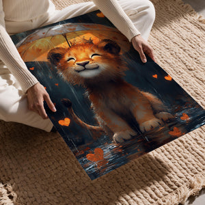Lion Cub with Heart Umbrella