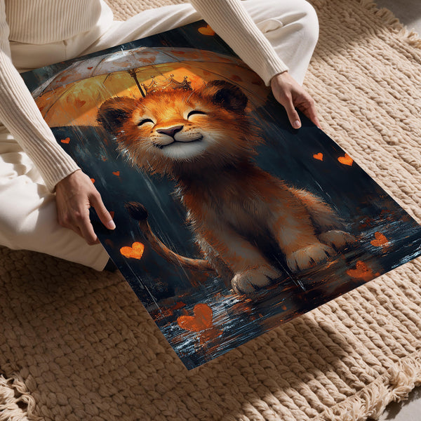 Lion Cub with Heart Umbrella
