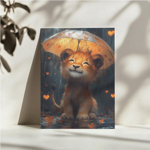 Lion Cub with Heart Umbrella
