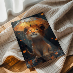 Lion Cub with Heart Umbrella