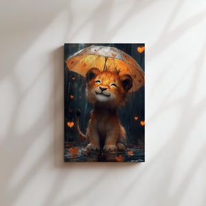 Lion Cub with Heart Umbrella