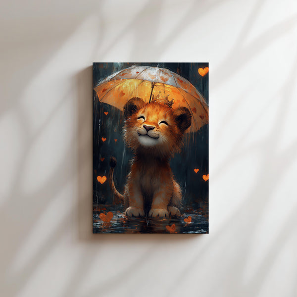 Lion Cub with Heart Umbrella