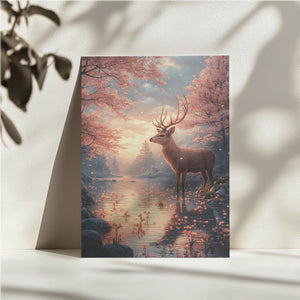 Serene Deer in Bloom