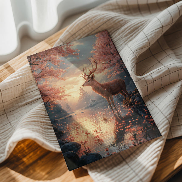 Serene Deer in Bloom