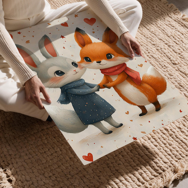 Cute Bunny and Fox