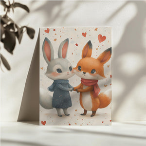 Cute Bunny and Fox