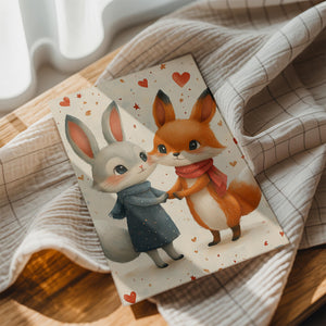 Cute Bunny and Fox