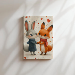 Cute Bunny and Fox