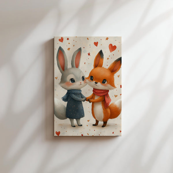 Cute Bunny and Fox