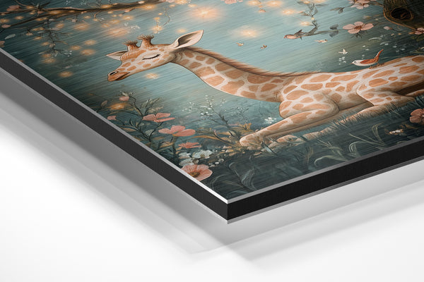 Giraffe Under Starry Tree