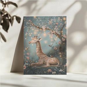 Giraffe Under Starry Tree