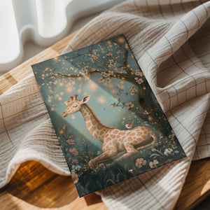 Giraffe Under Starry Tree