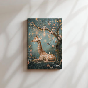 Giraffe Under Starry Tree