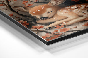 Slumbering Fawn Under Blossoms